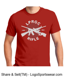 LPRGC red mens Gildan T shirt with logo Design Zoom